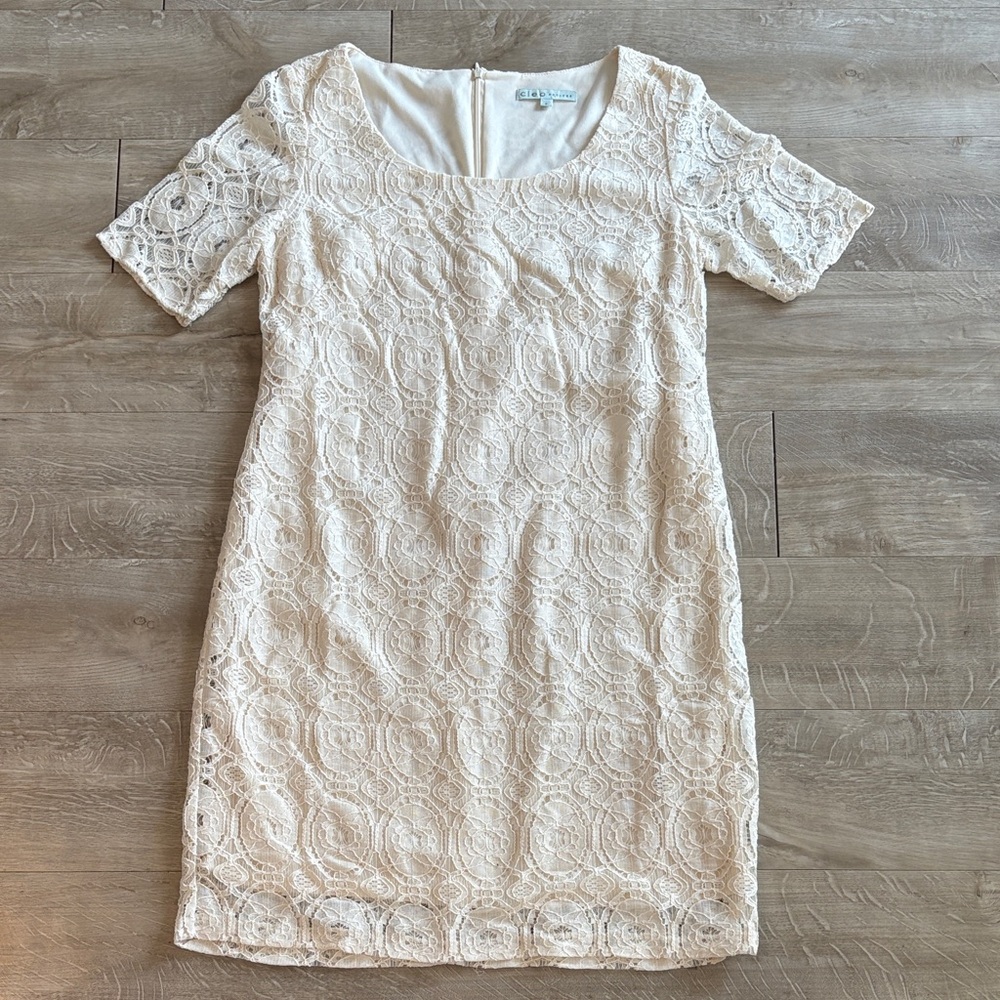 Cleo Cream Lace Mini Dress Size 12